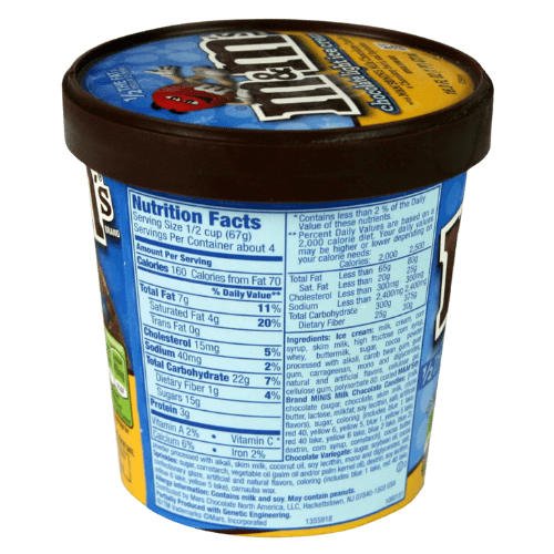 גלידת M&M's סוכריות שוקולד לייט