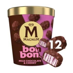 גלידה מגנום בון בון שוקולד חלב ודובדבן