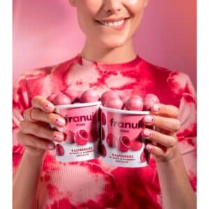 פרנואי ורוד פטל מצופה שוקולד חלב ושוקולד לבן